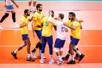 Brasil festeja ponto contra a Argentina