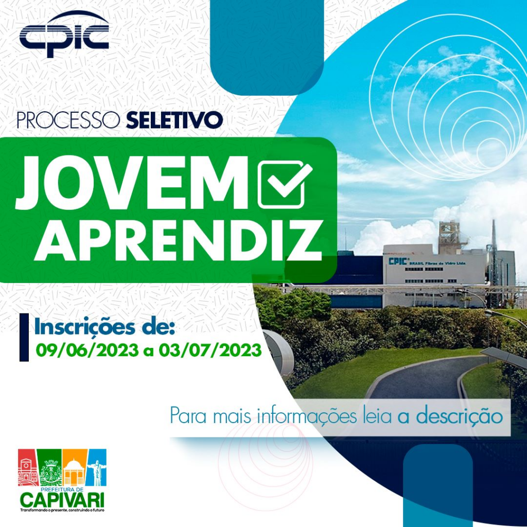 CPIC Brasil Fibras de Vidro divulga processo seletivo para Programa “Jovem Aprendiz” - Foto: Divulgação/Prefeitura de Capivari