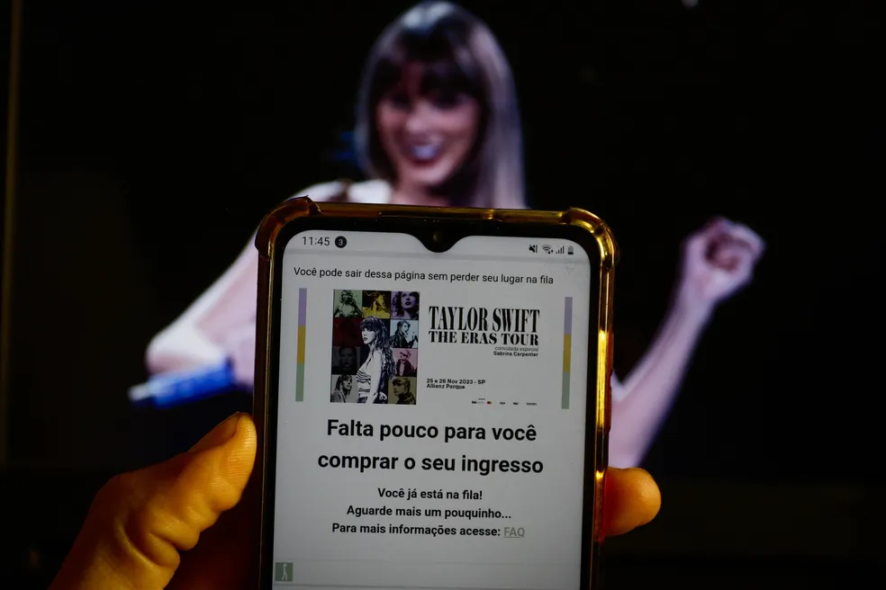 Site falso vendia ingressos para shows da Taylor Swift no Brasil — Foto: ALOISIO MAURICIO/FOTOARENA/FOTOARENA/ESTADÃO CONTEÚDO