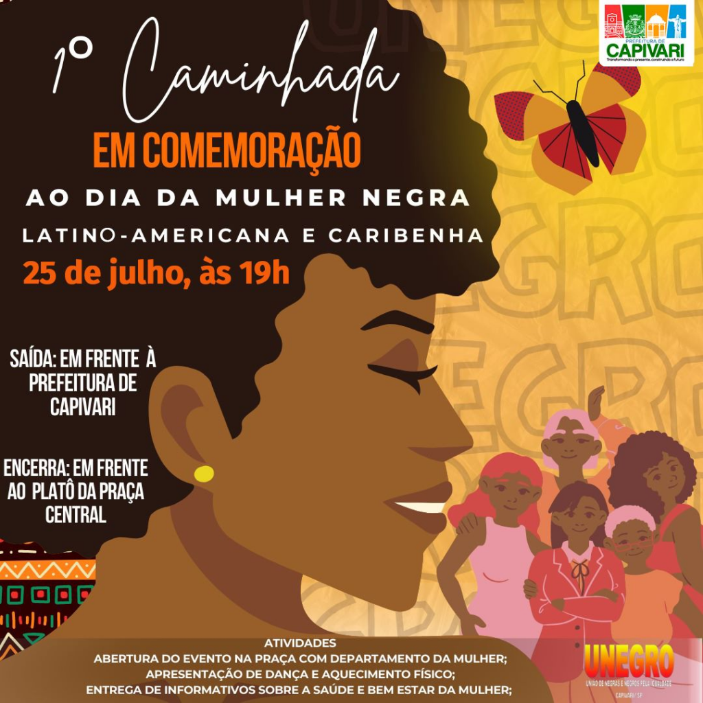Capivari terá 1ª Caminhada em Comemoração ao Dia da Mulher Negra Latino-americana e Caribenha - Foto: Divulgação/Prefeitura de Capivari