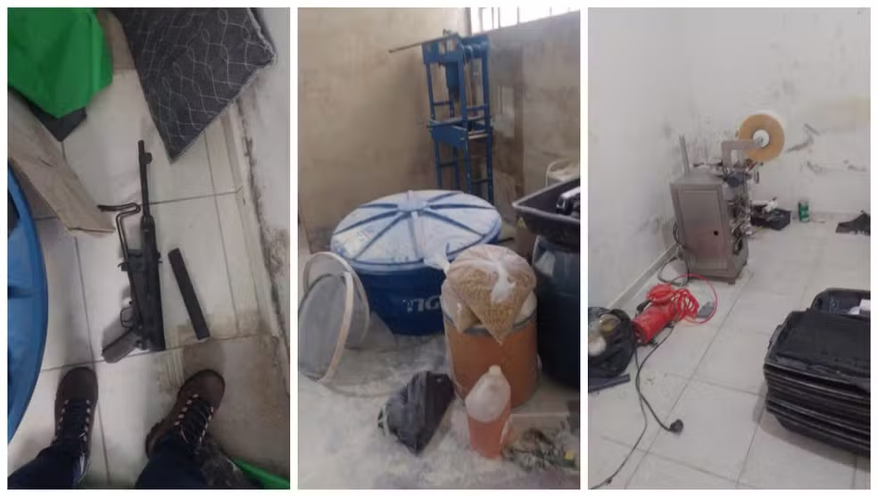Polícia descobriu 'casa bomba' na Zona Leste de SP e apreendeu 300 quilos de drogas — Foto: Divulgação/SSP