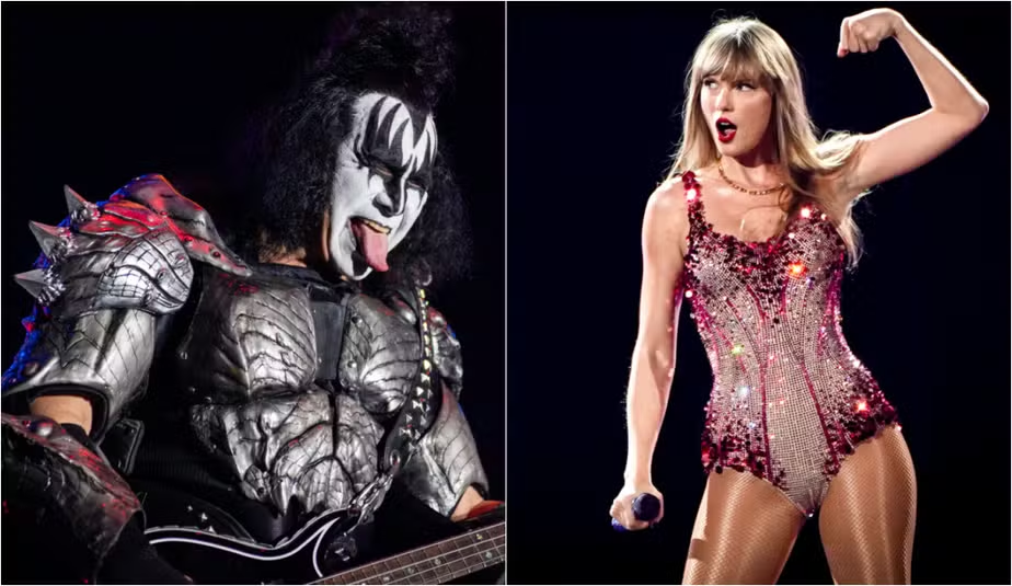 Gene Simmons, do Kiss e Taylor Swift - Foto: Érico Andrade/Stephanie Rodrigues/g1