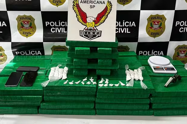 Polícia Civil desarticula quadrilha e apreende grande quantidade de drogas em Santa Bárbara — Foto: Dise/Polícia Civil de Americana